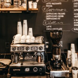 black espresso machine